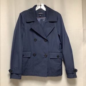 Lands’ End doublebreasted short raincoat 6-8 S
